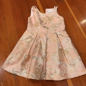 Girls Sleeveless Pink & Gold Party Dress Size 5